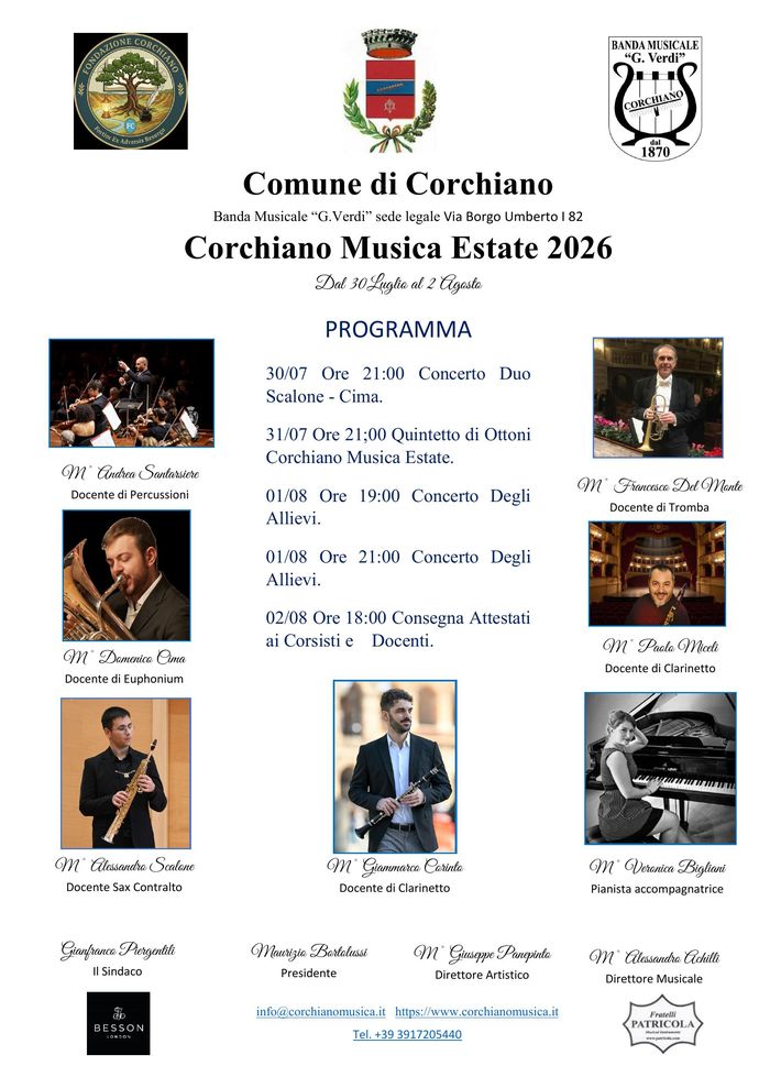 Locandina Corchiano Musica Estate 2026