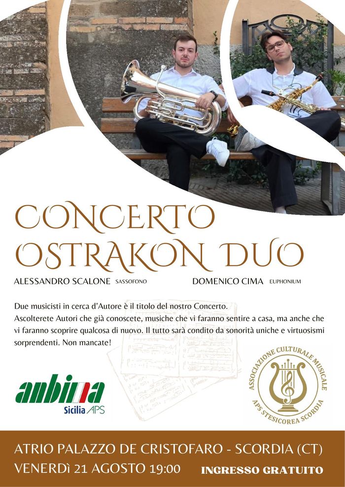 Locandina Concerto Ostrakon Duo, Scordia, 21 agosto